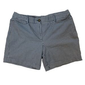 🌷Lands End Fit 2 Navy Blue and White Checkered Gingham Shorts Plus Size 16‎